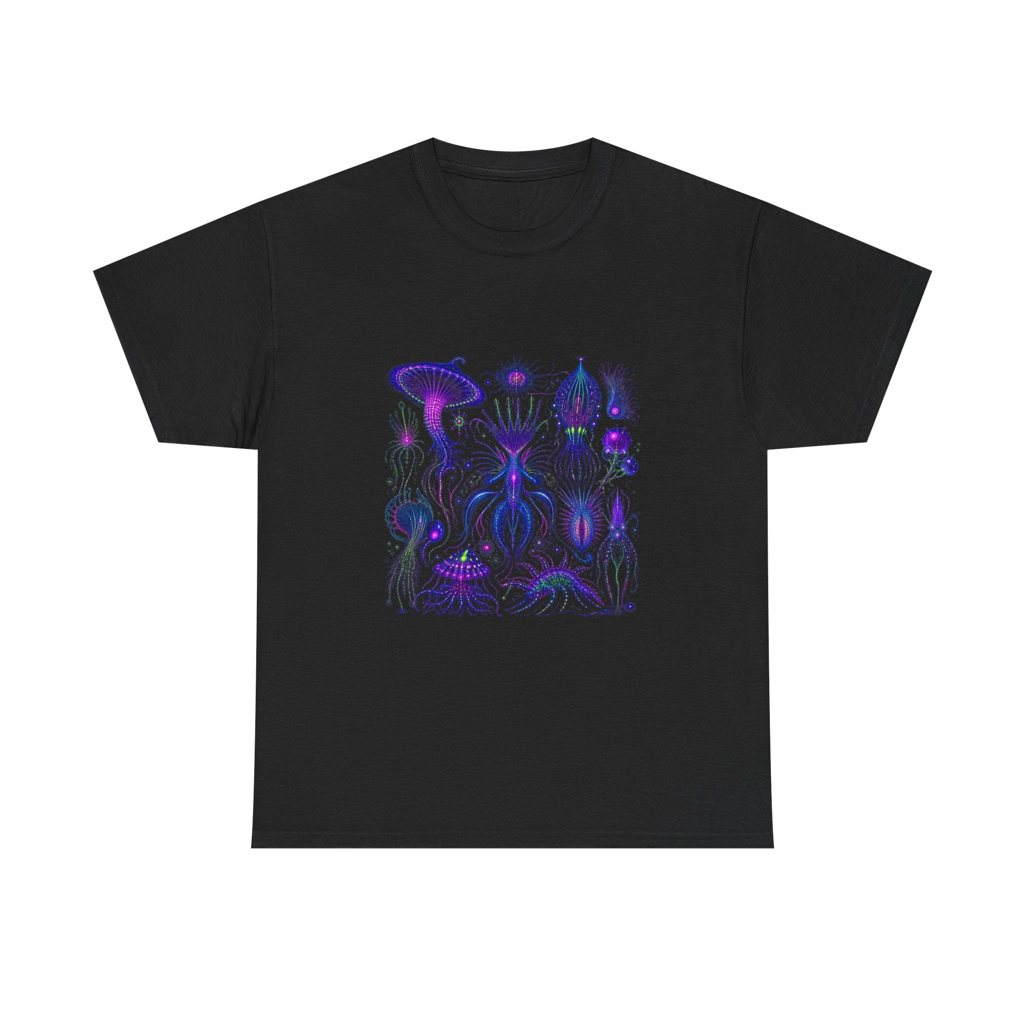 Ultraviolet Menagerie KOSVYRE graphic tee product mockup, front view