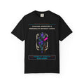 Citation: Operating a Personality Without Lights graphic tee by KOSVYRE in Black, front artwork view