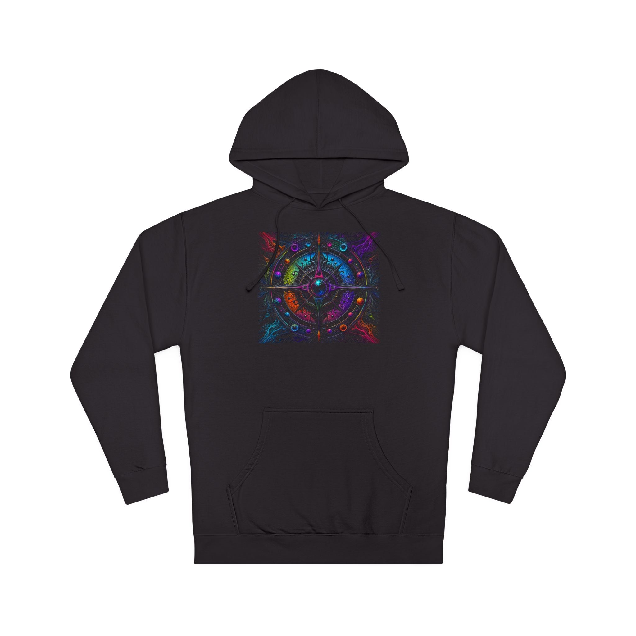 Ferrofluid Dream Compass KOSVYRE hoodie product mockup, front view