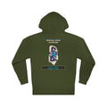 Spatial Fold Citation graphic hoodie by KOSVYRE in Army, back artwork view