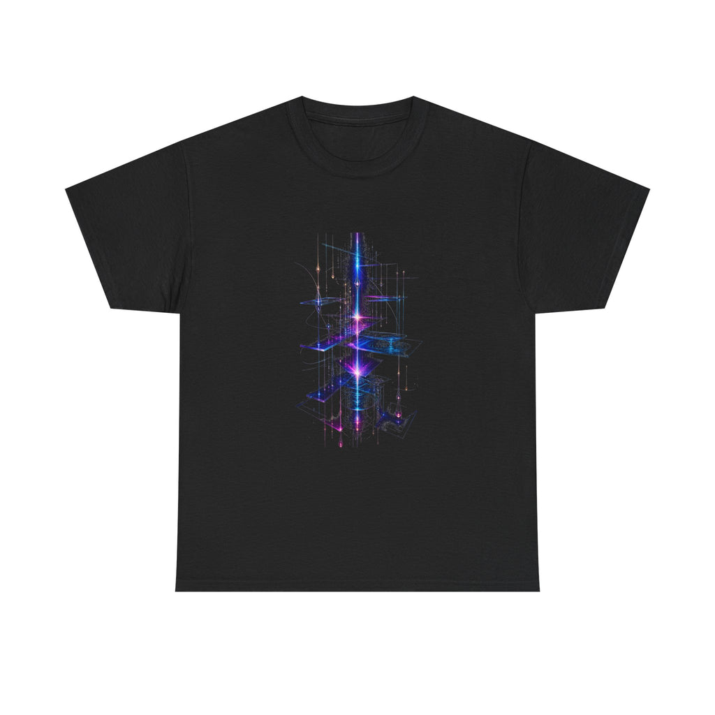 Glass Meridian Relay KOSVYRE graphic tee product mockup, front view