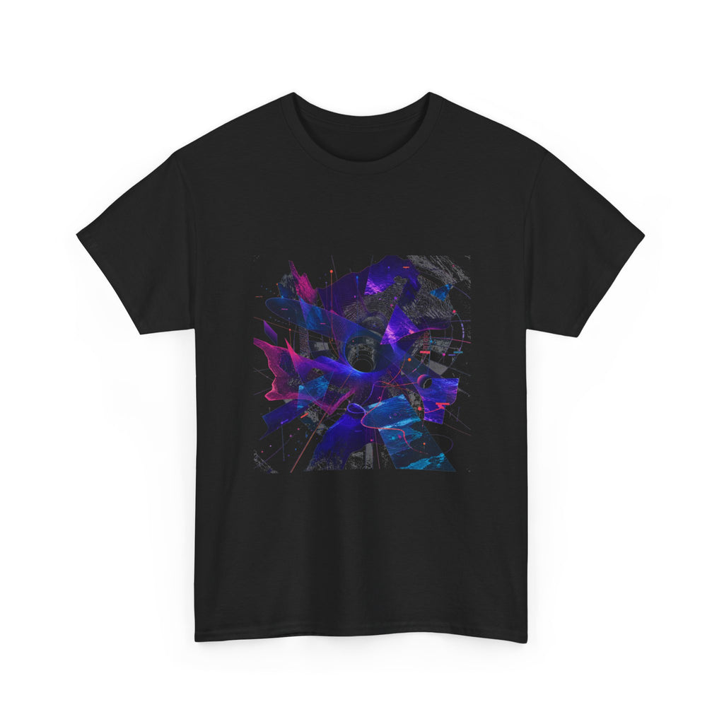 Aperture Drift Atlas KOSVYRE graphic tee product mockup, alternate front view