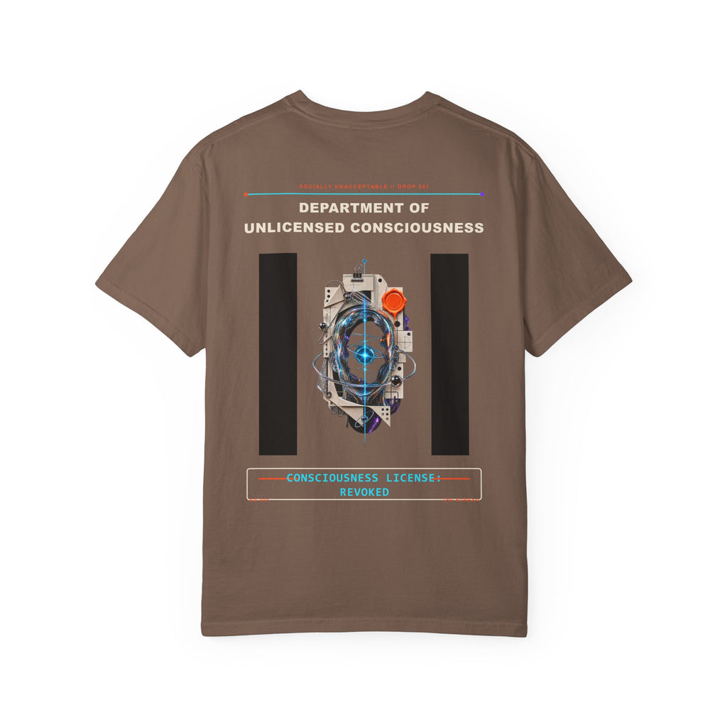 Department of Unlicensed Consciousness garment-dyed graphic tee by KOSVYRE, additional product view 1