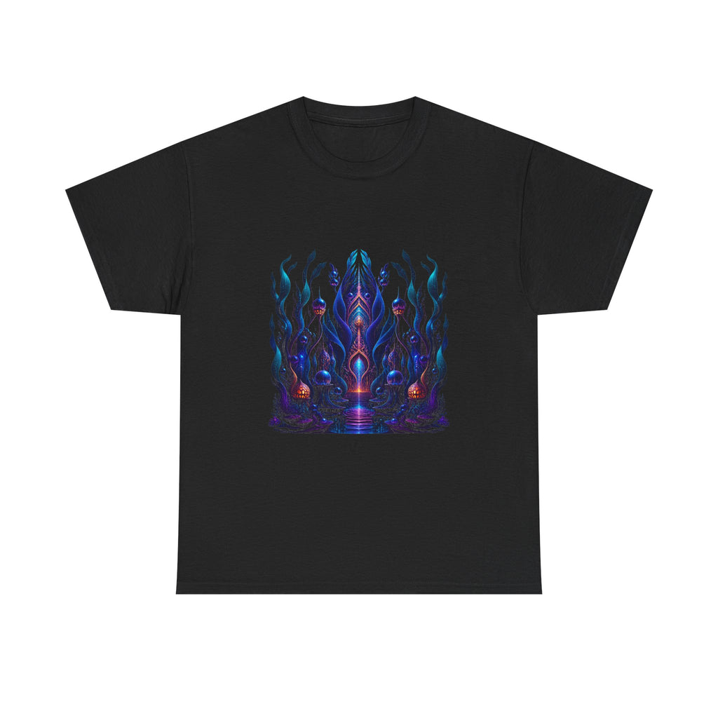 Ultraviolet Kelp Cathedral KOSVYRE graphic tee product mockup, front view