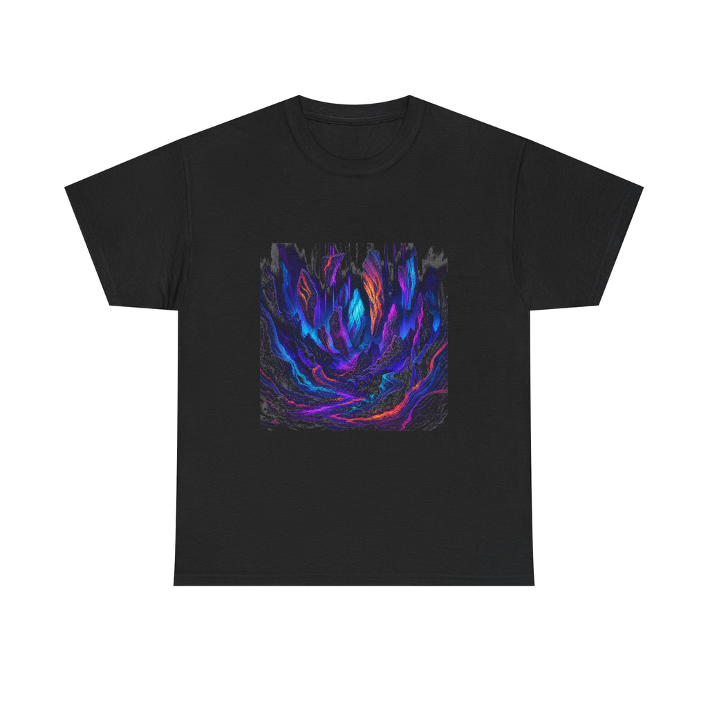 Blacklight Quarry Choir KOSVYRE graphic tee product mockup, front view