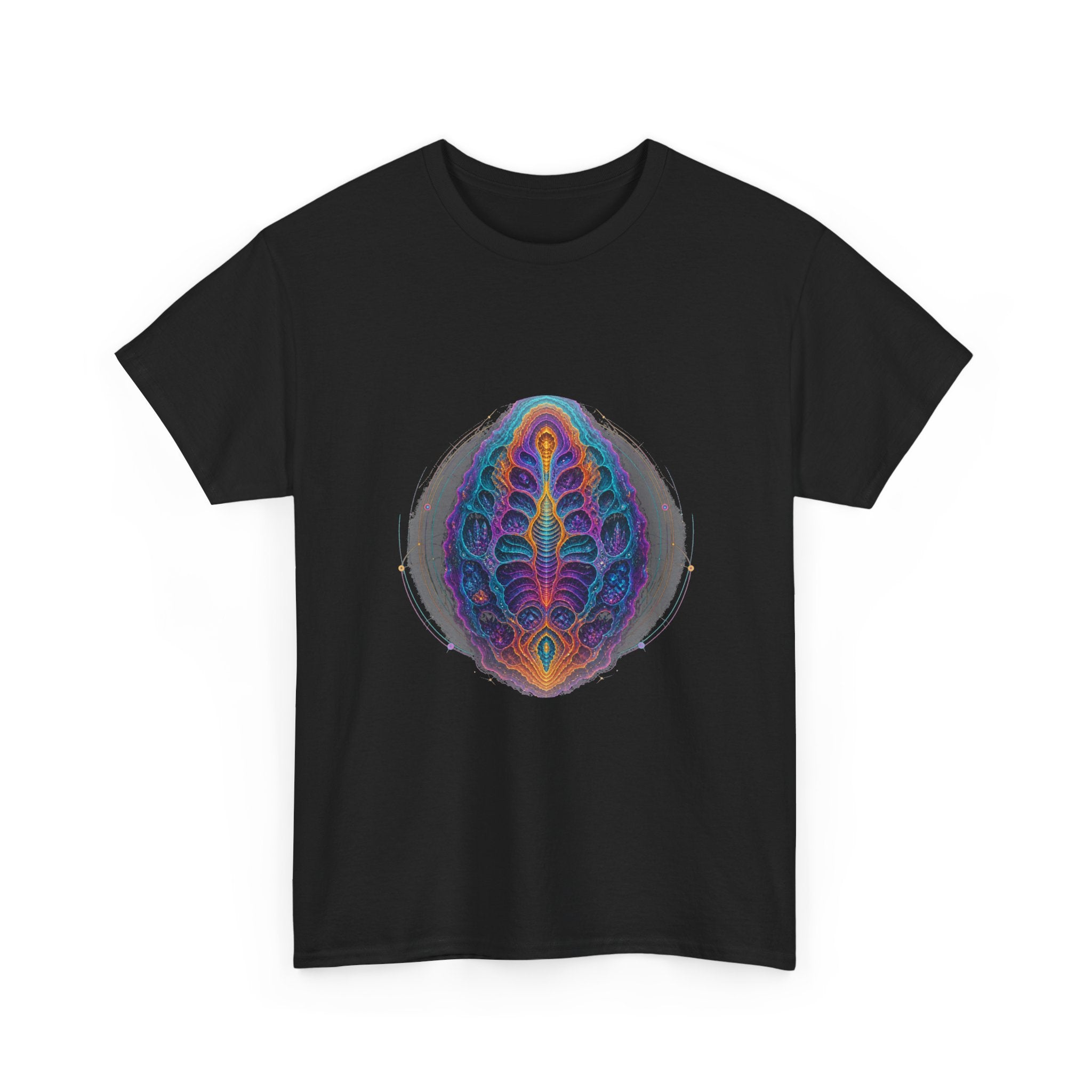Thermochrome Fossil Atlas KOSVYRE graphic tee product mockup, alternate front view