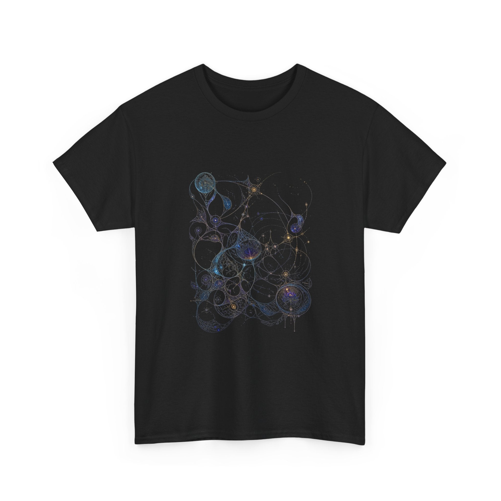 Astral Ink Lattice KOSVYRE graphic tee product mockup, alternate front view