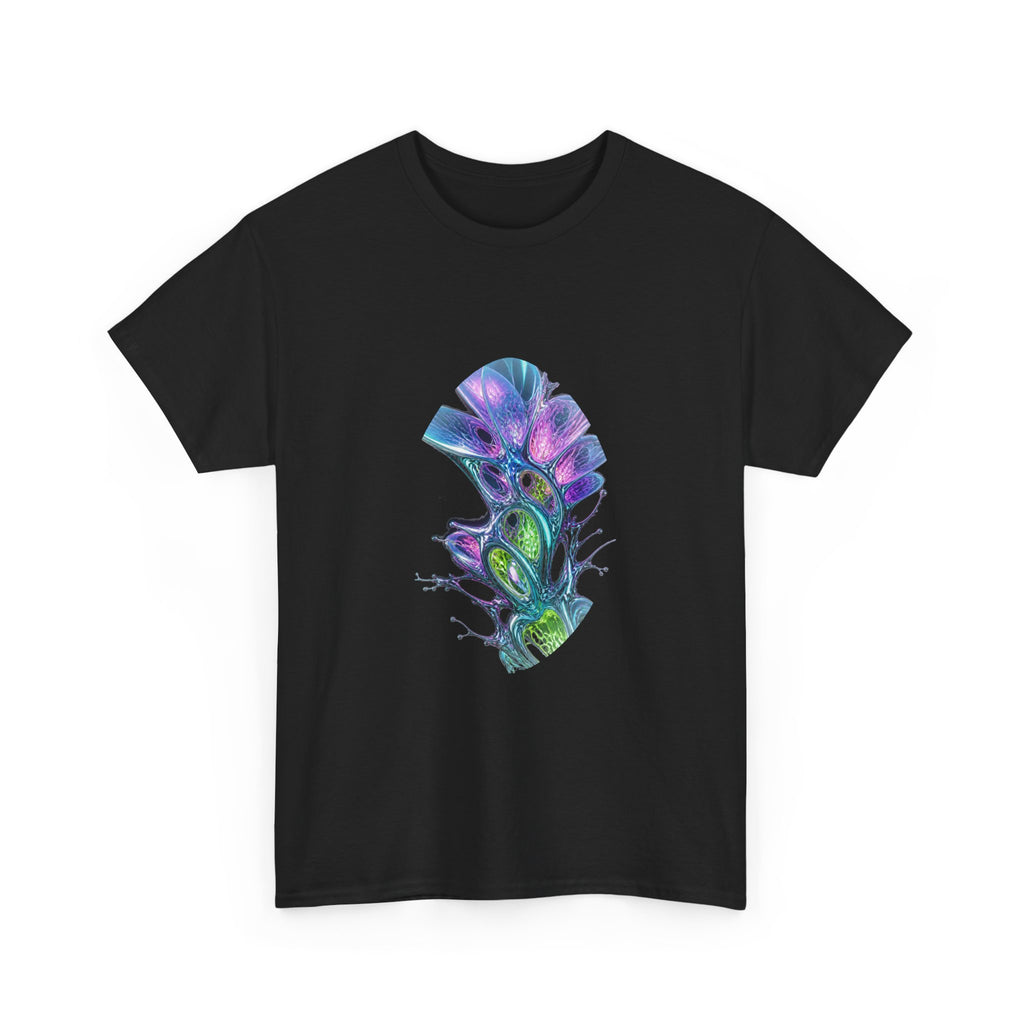 Prismatic Cartilage Garden KOSVYRE graphic tee product mockup, alternate front view
