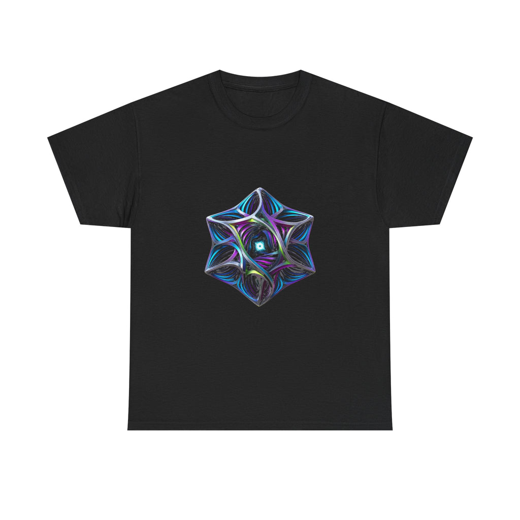 Geometry That Breathes KOSVYRE graphic tee product mockup, front view