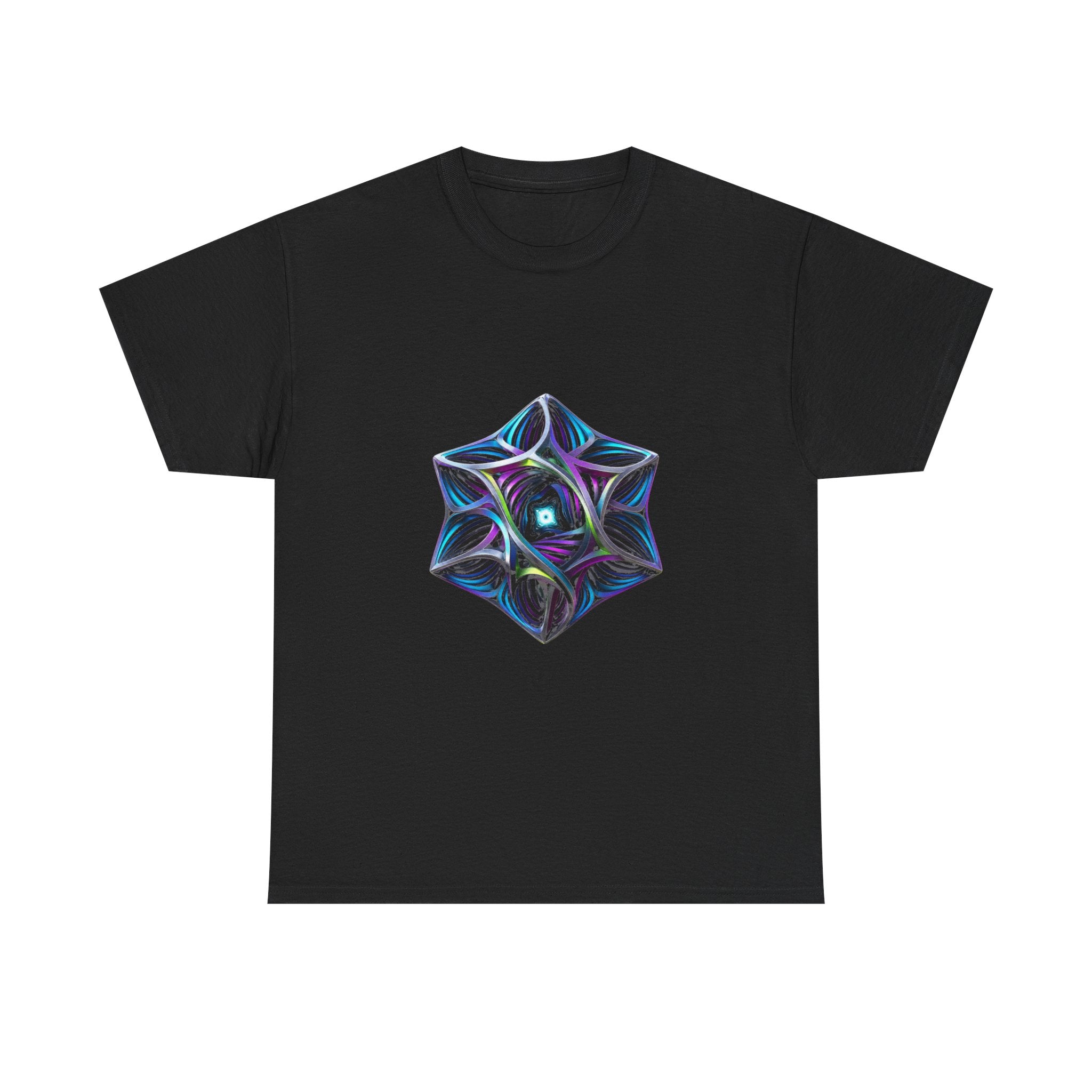 Geometry That Breathes KOSVYRE graphic tee product mockup, front view