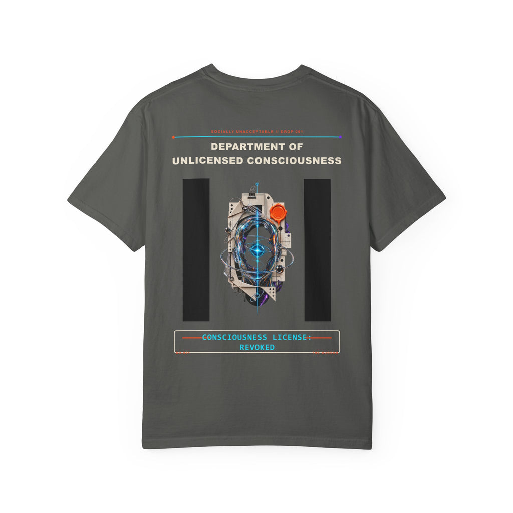 Department of Unlicensed Consciousness garment-dyed graphic tee by KOSVYRE, additional product view 4