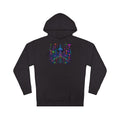 Neon Mycelial Parliament KOSVYRE hoodie product mockup, front view