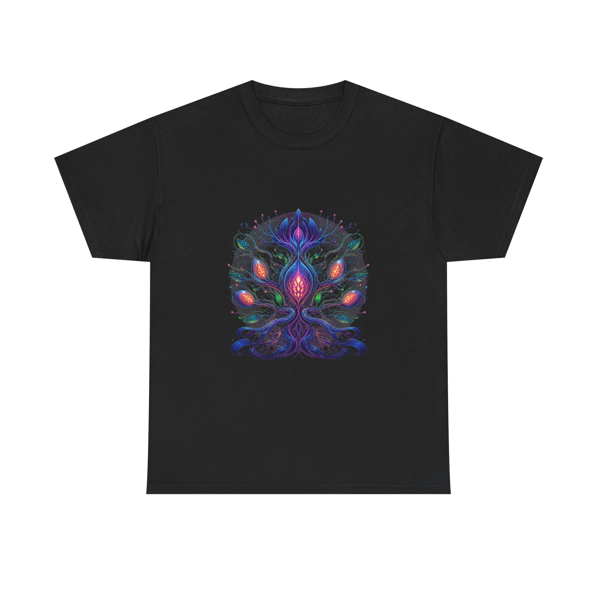 Alien Botanical Circuit KOSVYRE graphic tee product mockup, front view