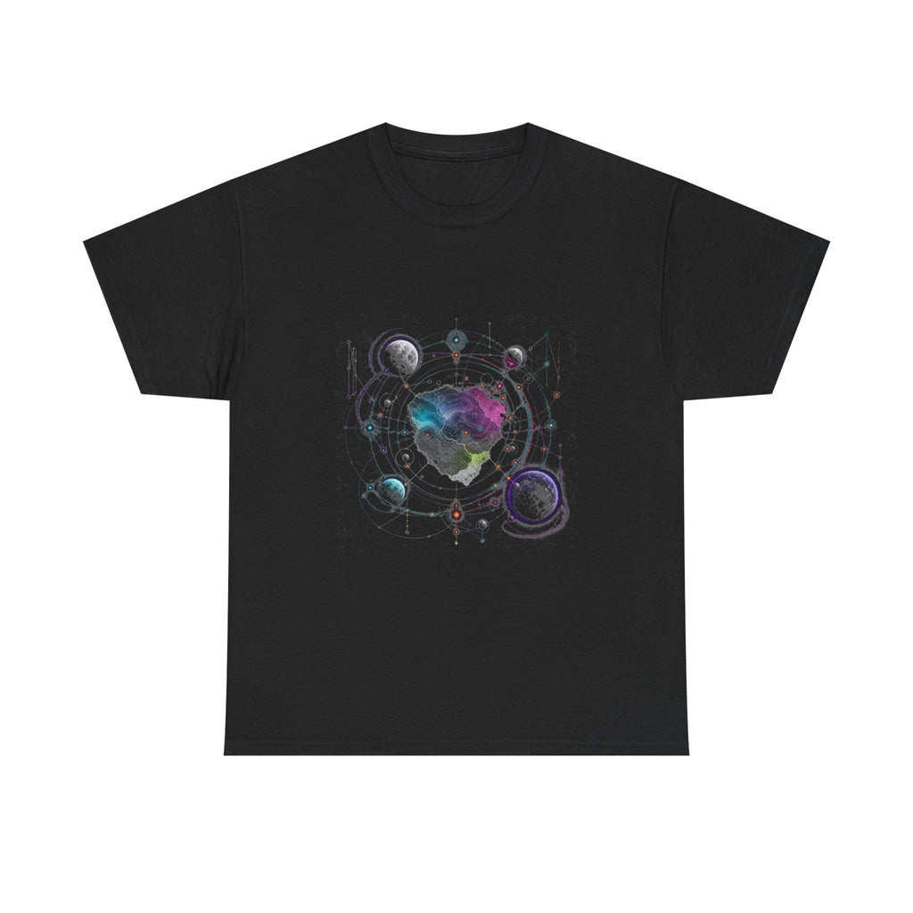 Orbiting Atlas KOSVYRE graphic tee product mockup, front view