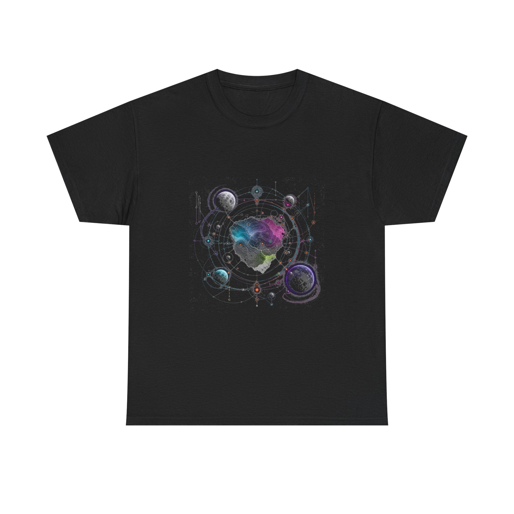 Orbiting Atlas KOSVYRE graphic tee product mockup, front view