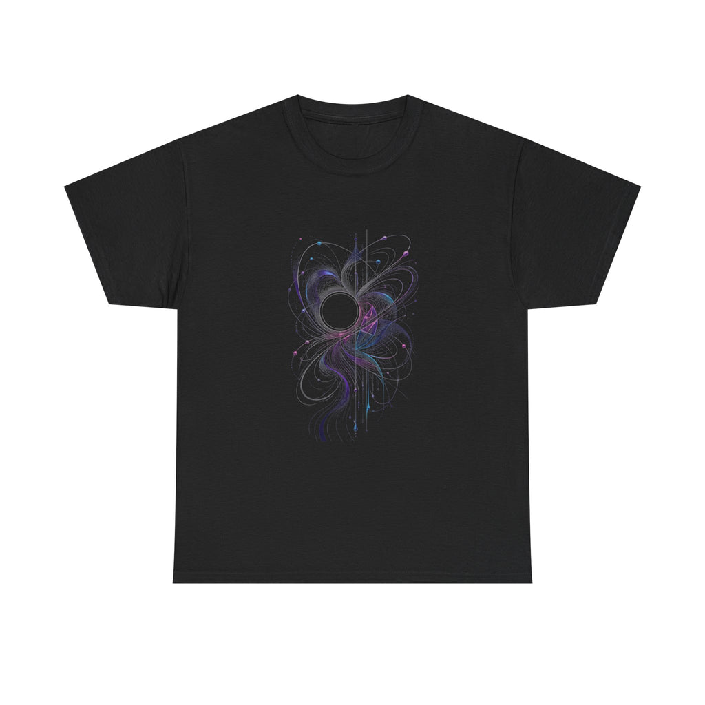 Quiet Orbit Bloom KOSVYRE graphic tee product mockup, front view