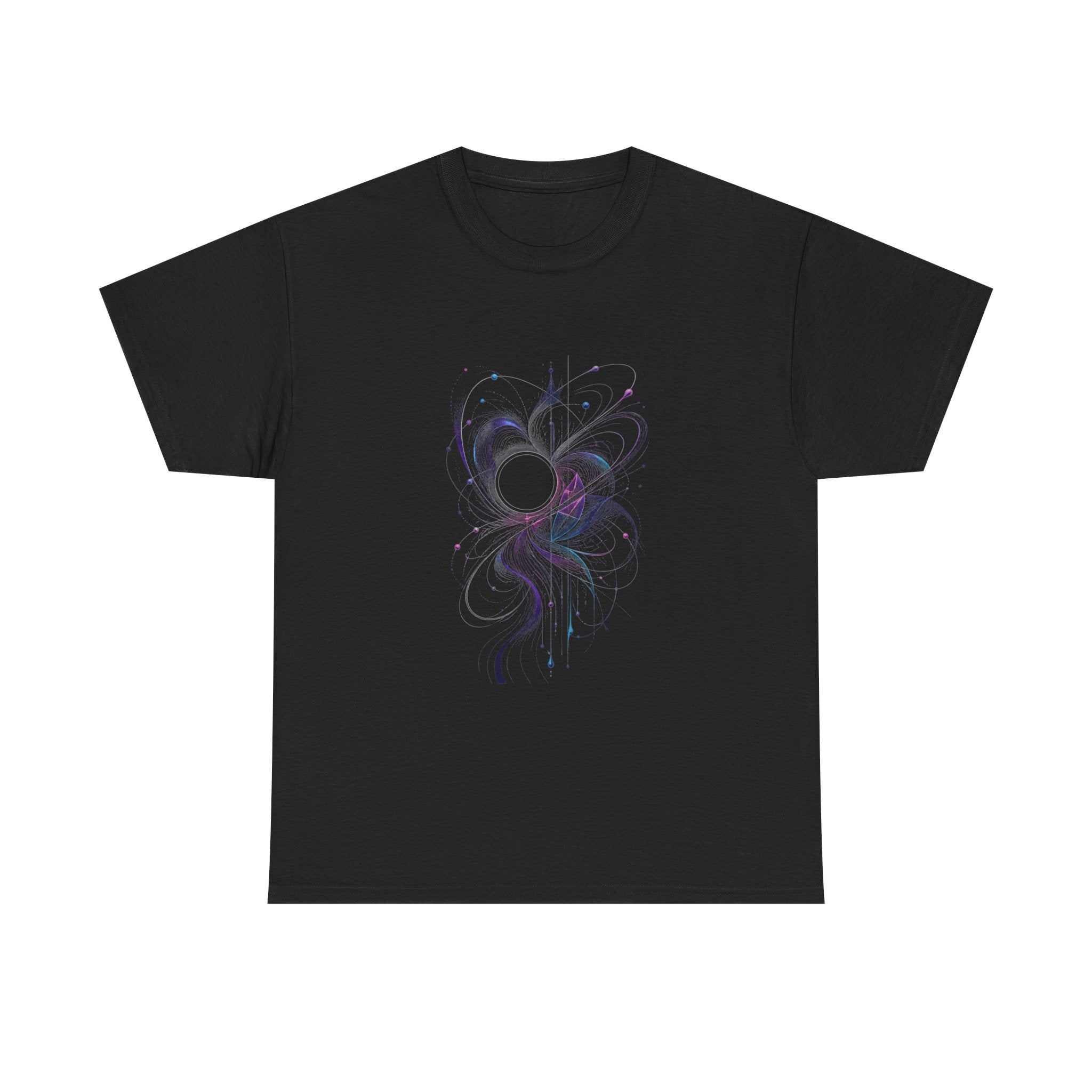Quiet Orbit Bloom KOSVYRE graphic tee product mockup, front view