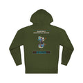 Quarterly Existential Review graphic hoodie by KOSVYRE in Army, back artwork view
