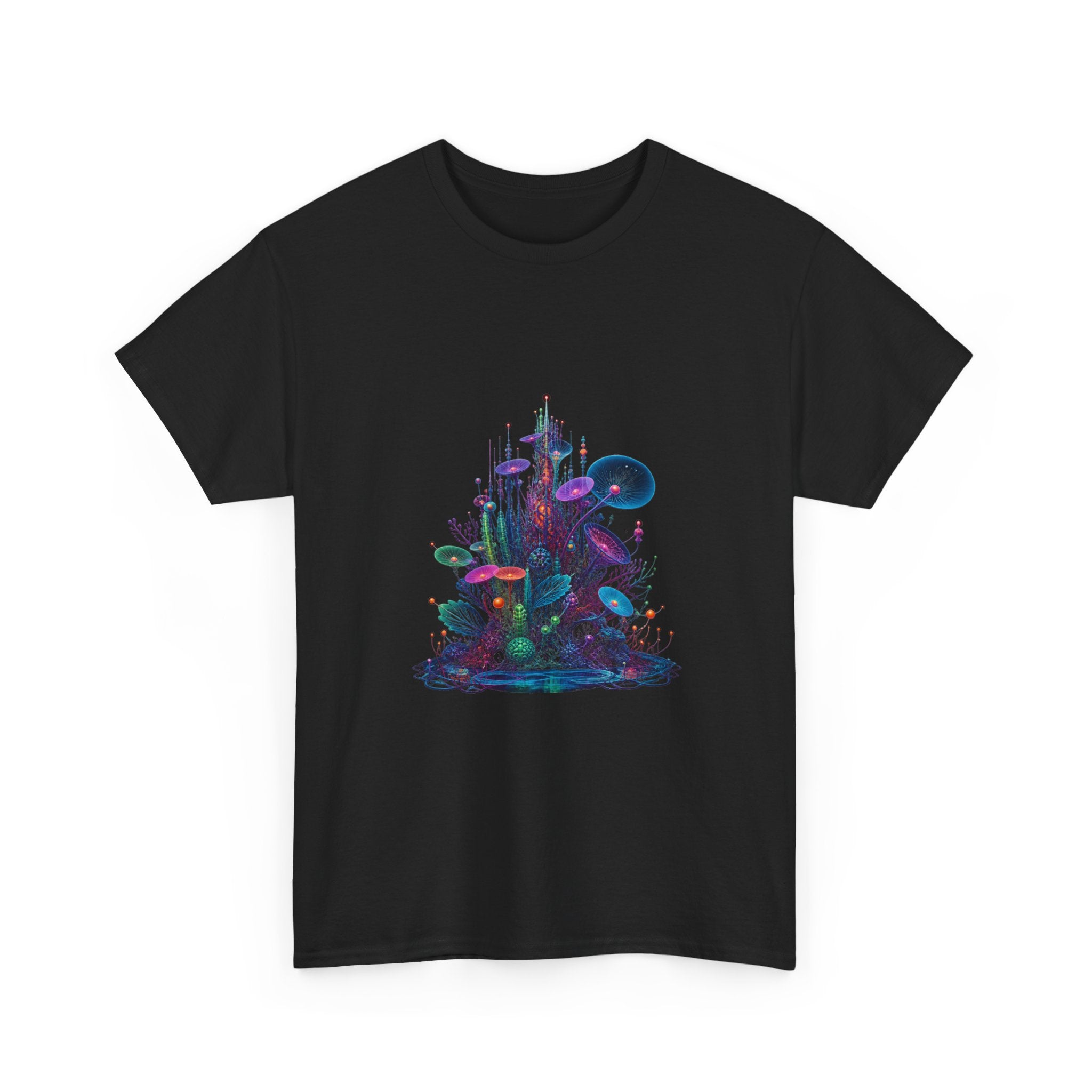 Antenna Reef KOSVYRE graphic tee product mockup, alternate front view