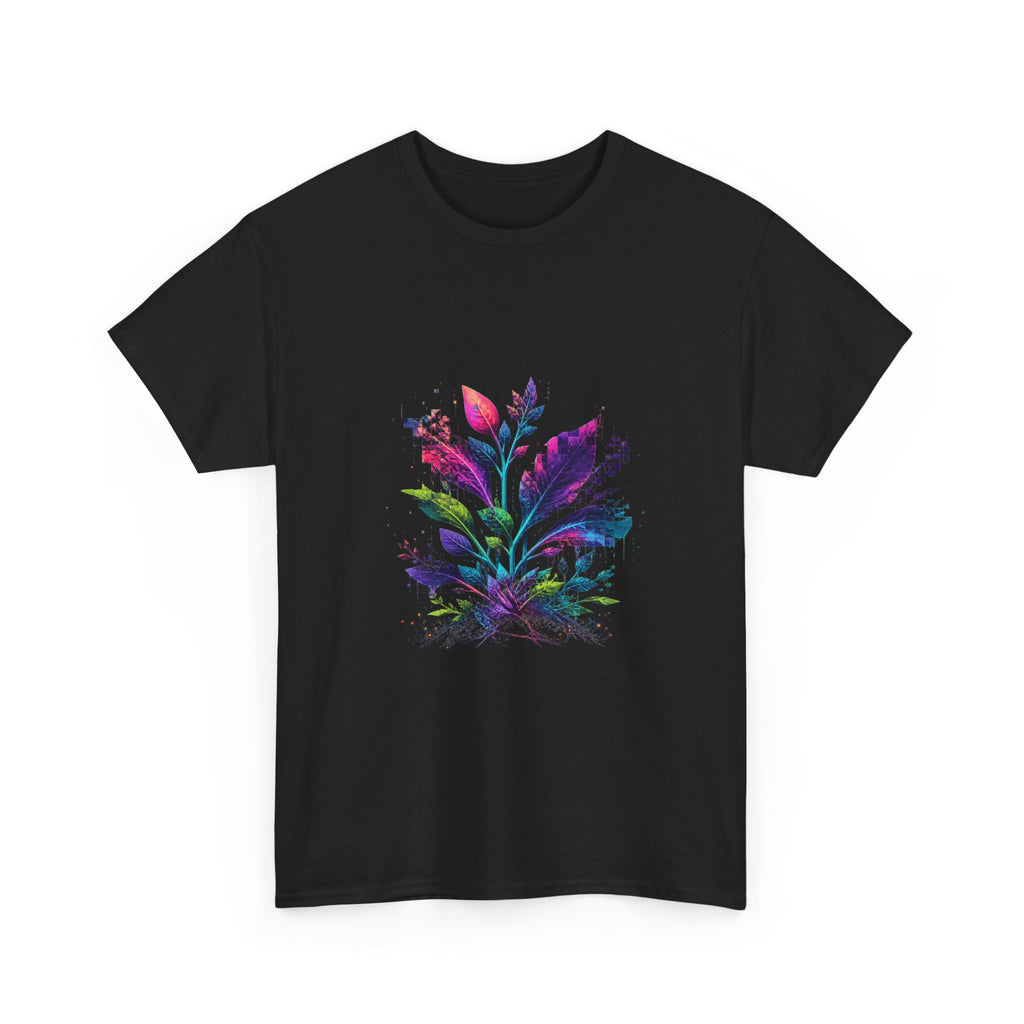 Corrupted Garden Protocol KOSVYRE graphic tee product mockup, detail view