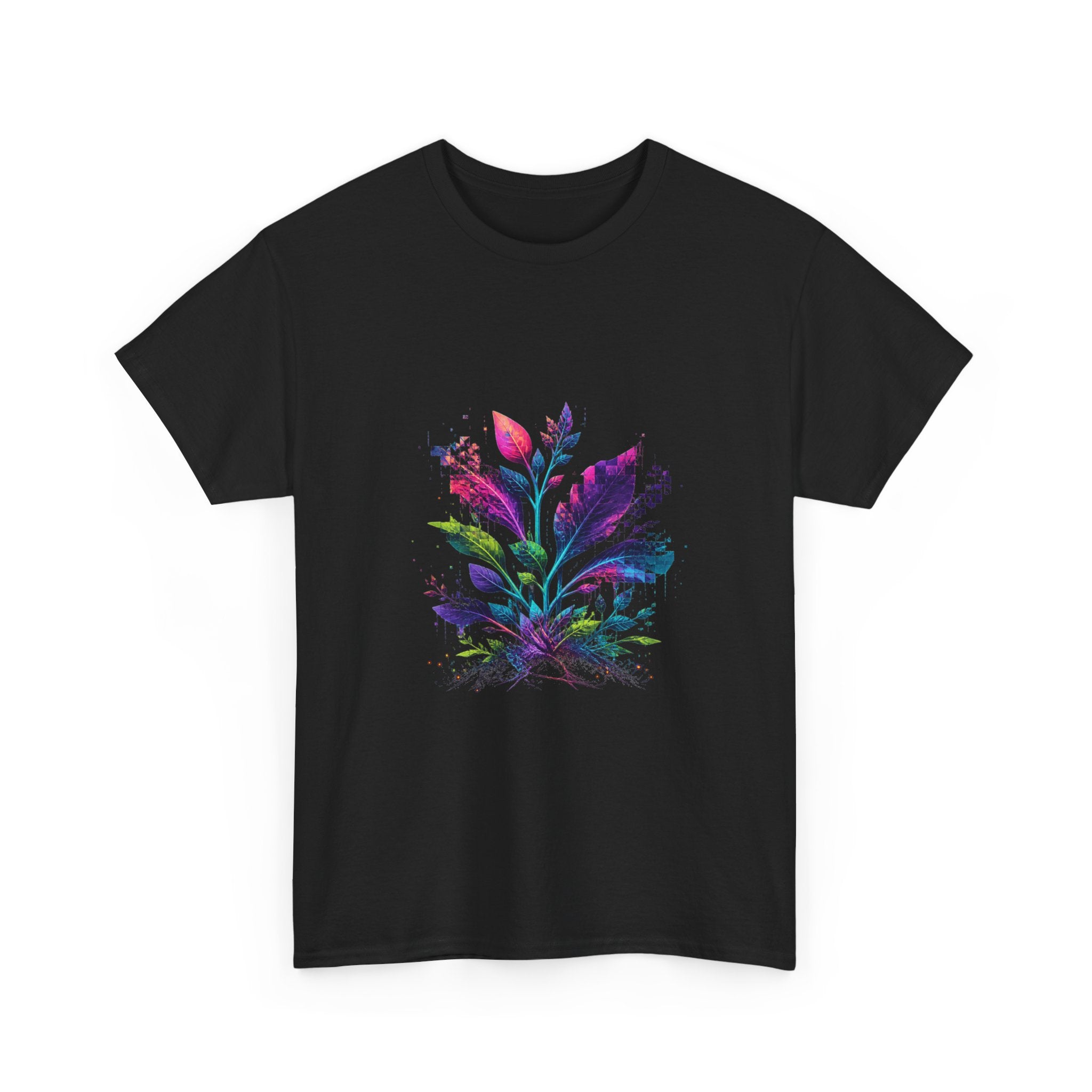 Corrupted Garden Protocol KOSVYRE graphic tee product mockup, detail view