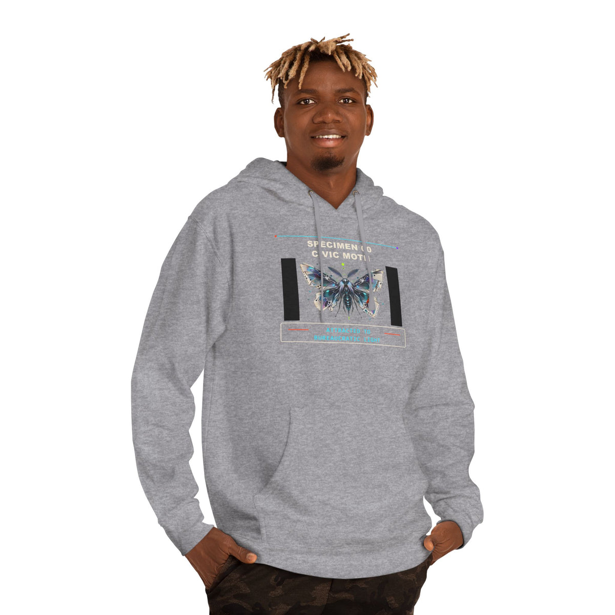 Specimen 00: Civic Moth graphic hoodie by KOSVYRE, additional product view 6