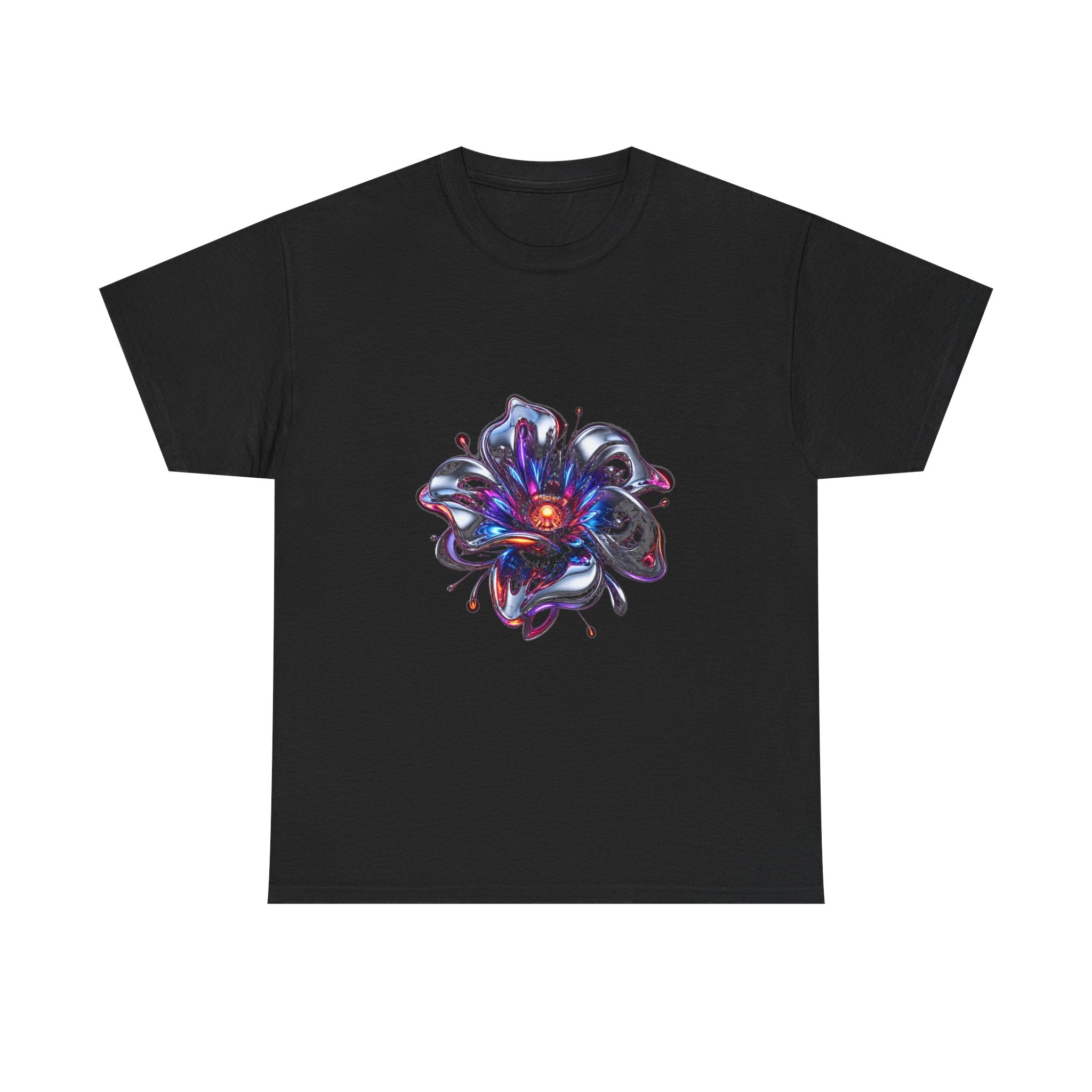 Chrome Bloom Organism KOSVYRE graphic tee product mockup, front view