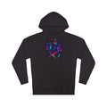 Pulse Geometry Chamber original KOSVYRE design on a black hoodie, product gallery view 7