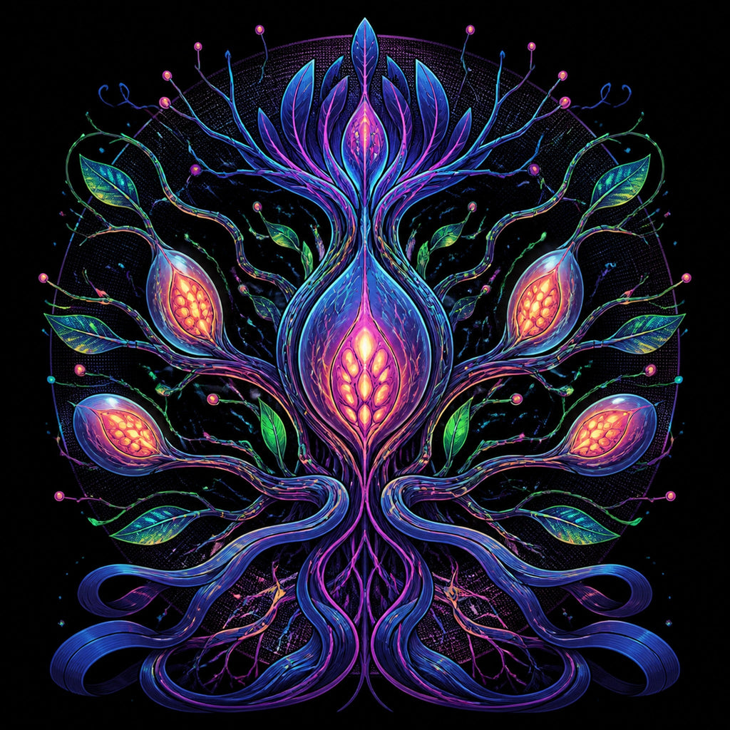 Original KOSVYRE alien botanical systems piece titled Alien Botanical Circuit, prepared as an art print