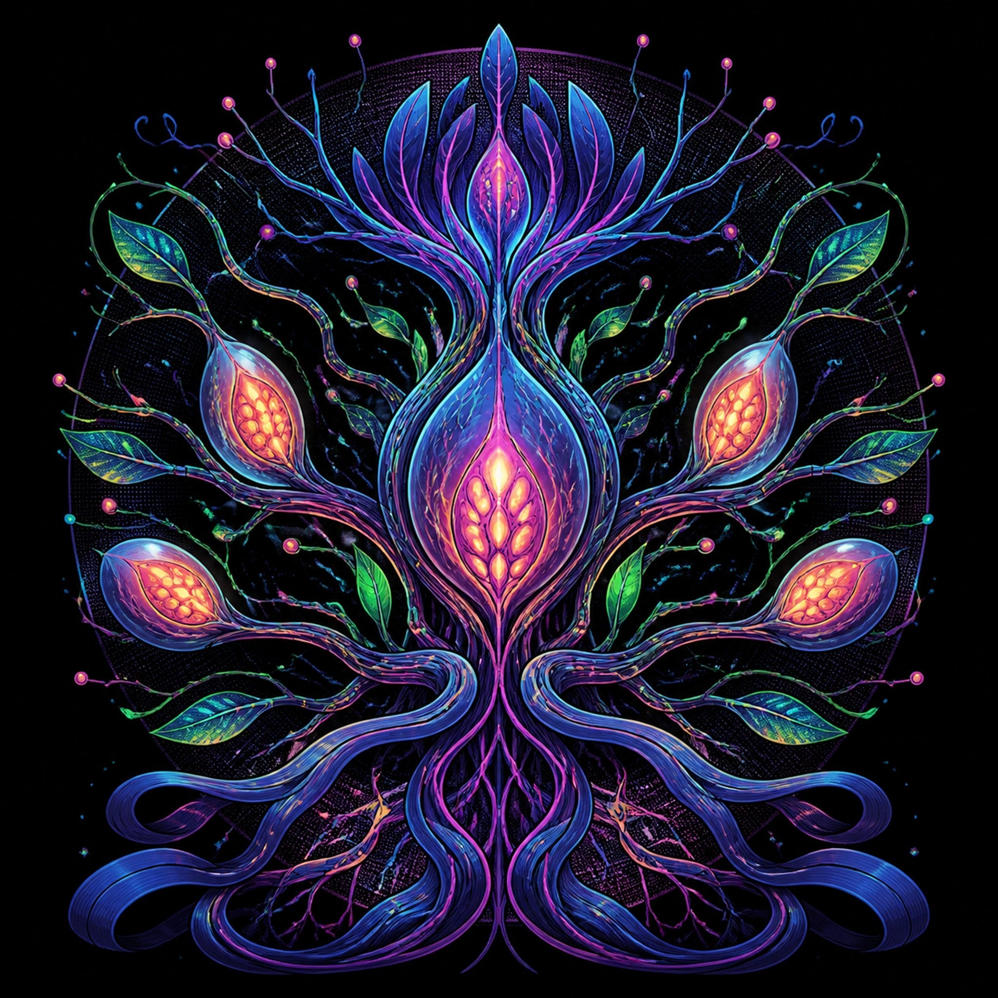 Original KOSVYRE alien botanical systems piece titled Alien Botanical Circuit, prepared as an art print