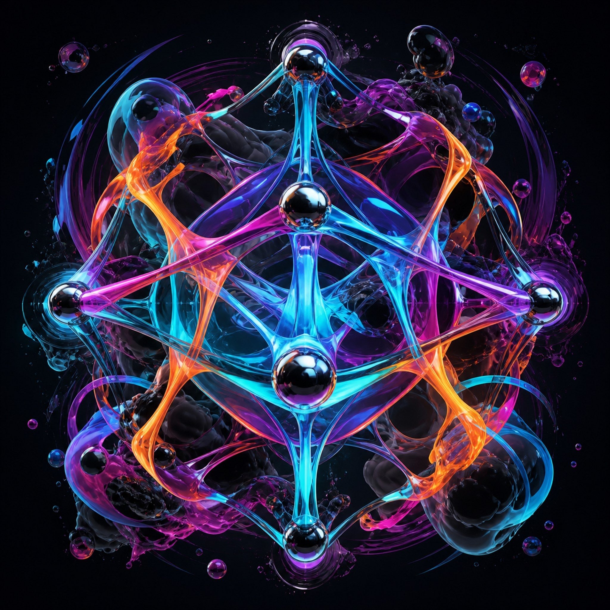 Original KOSVYRE abstract signal art piece titled Luminous Topology, prepared as an art print