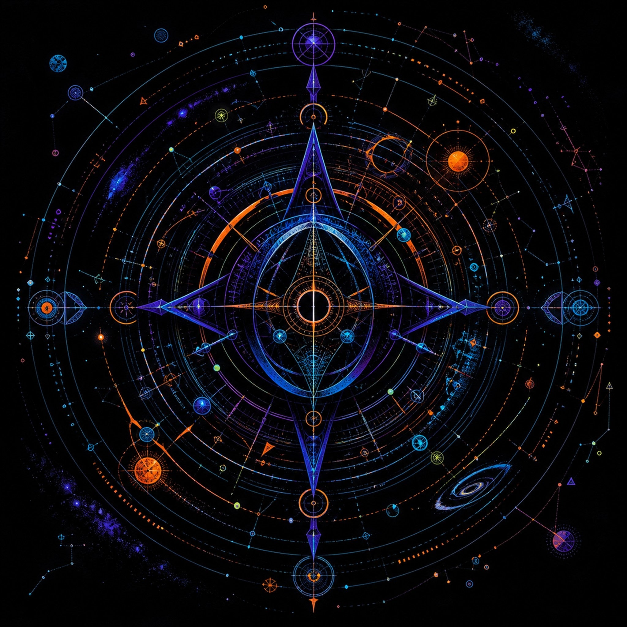Original KOSVYRE cosmic cartography piece titled Spectral Cartography, prepared as an art print