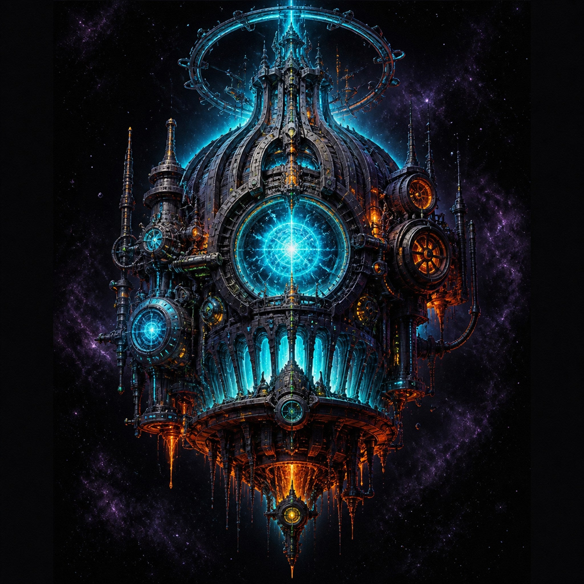 Original KOSVYRE cosmic architecture piece titled Pressure Cathedral, prepared as an art print