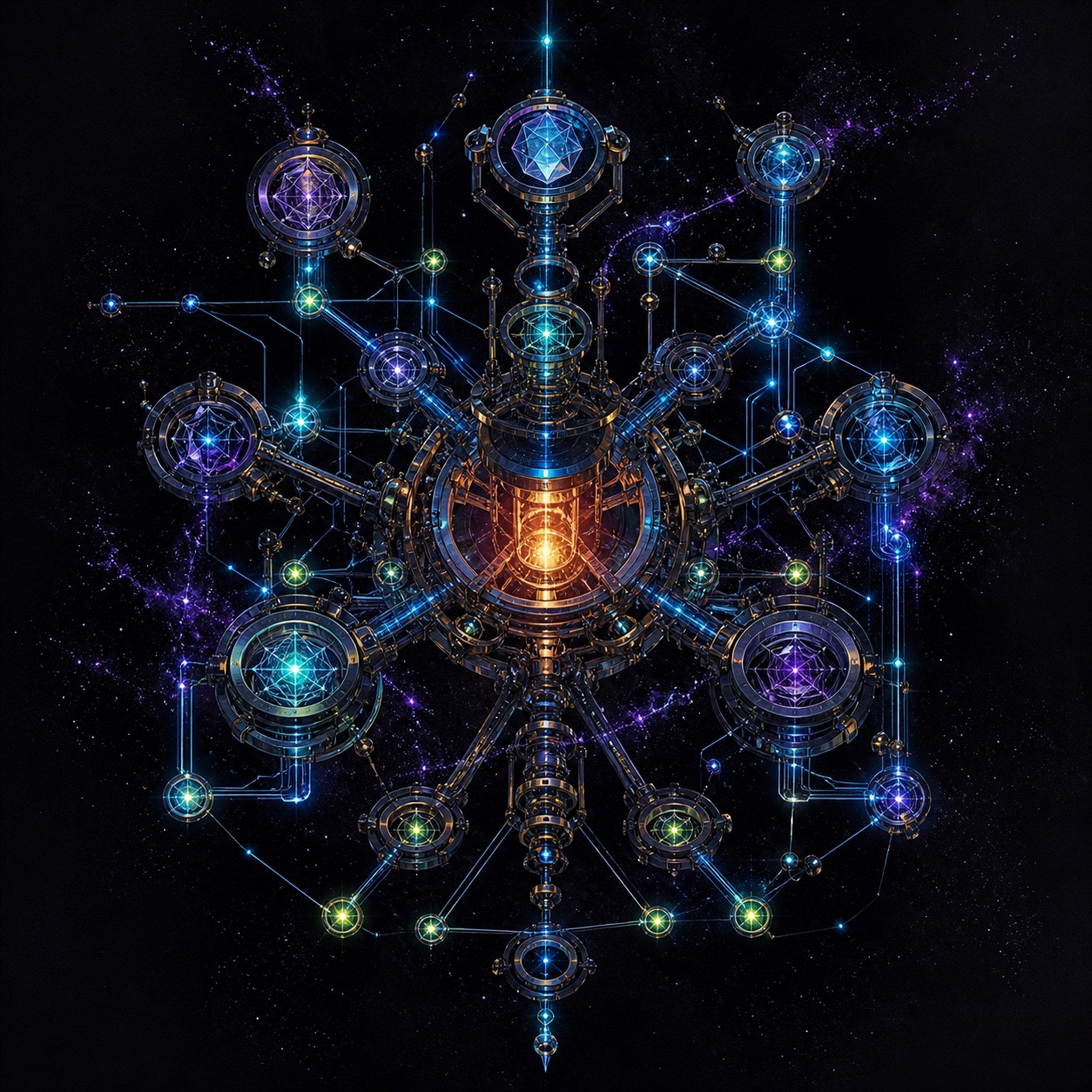 Original KOSVYRE cosmic transmissions piece titled Asterism Engine, prepared as an art print
