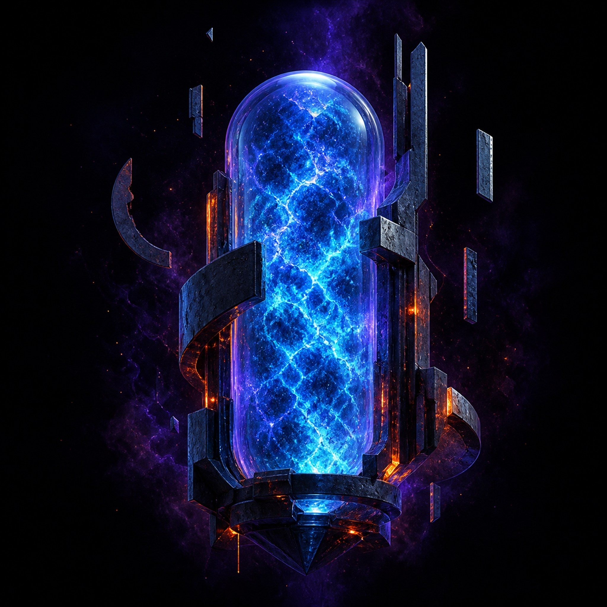 Original KOSVYRE abstract signal art piece titled Blue Noise Reliquary, prepared as an art print