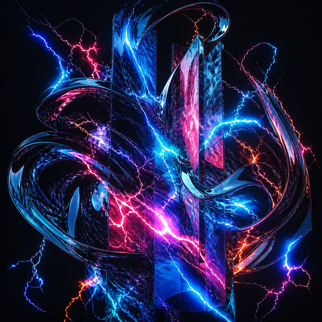 Original KOSVYRE abstract signal art piece titled Quiet Voltage, prepared as an art print