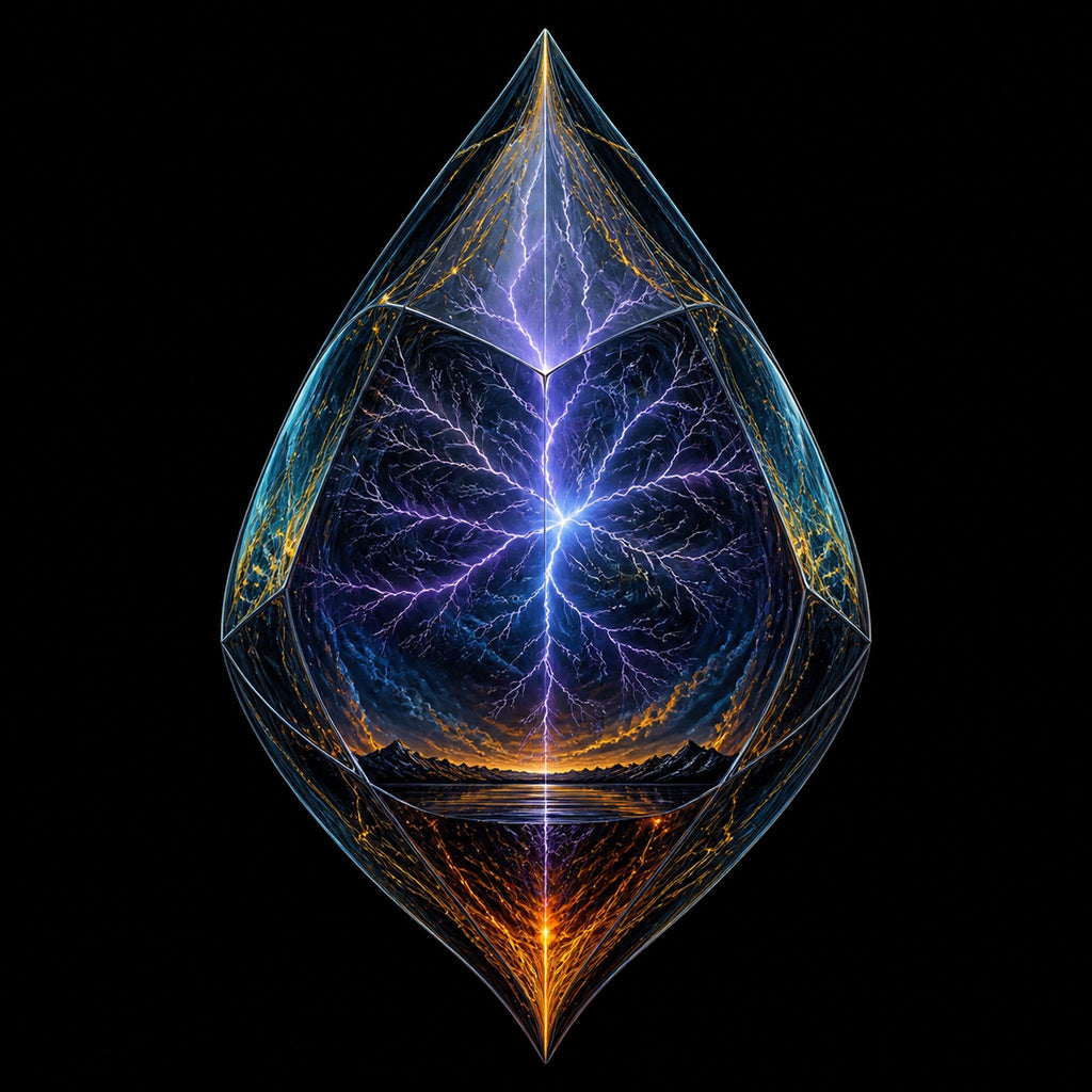 Original KOSVYRE cosmic transmissions piece titled Storm Seed Relay, prepared as an art print