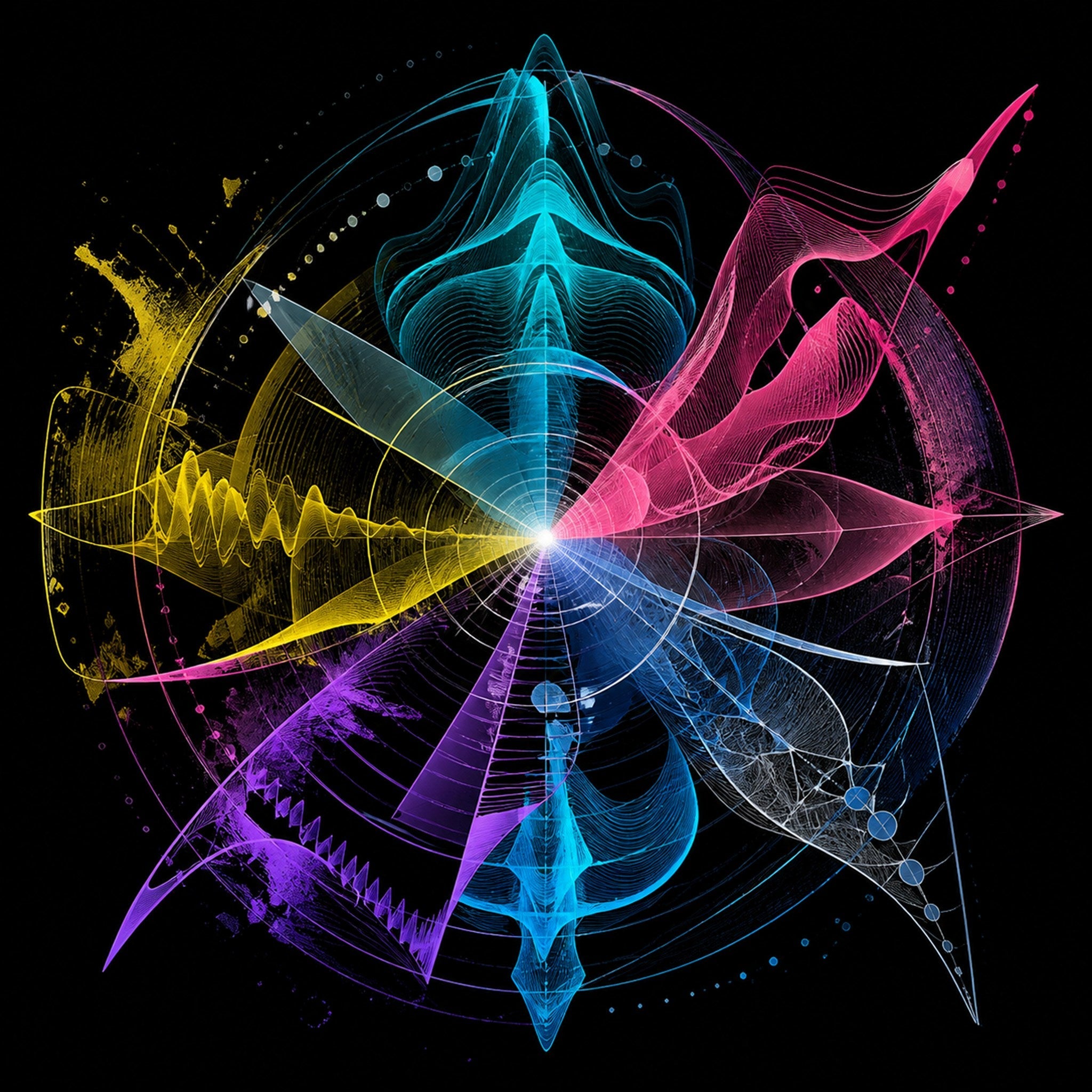 Original KOSVYRE abstract signal art piece titled Afterimage Choir, prepared as an art print