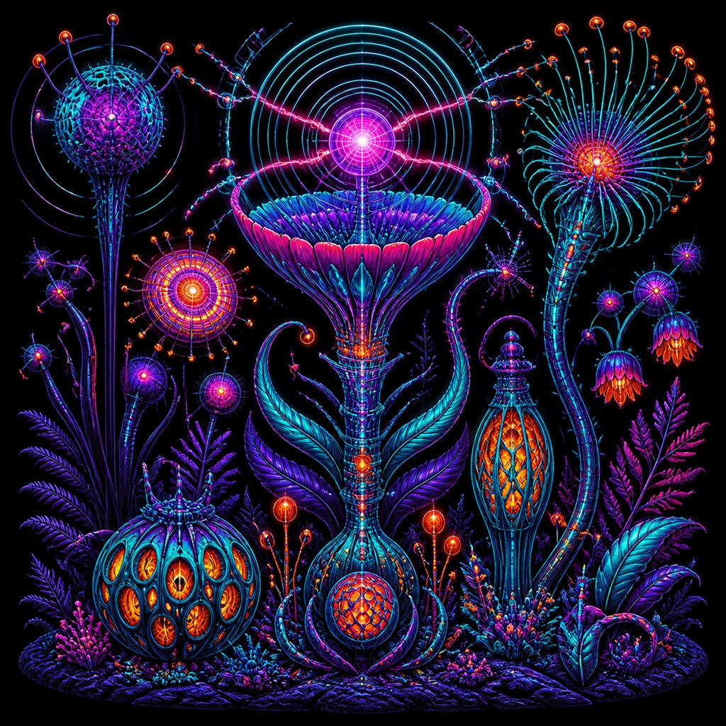 Original KOSVYRE cosmic transmissions piece titled Impossible Radio Garden, prepared as an art print