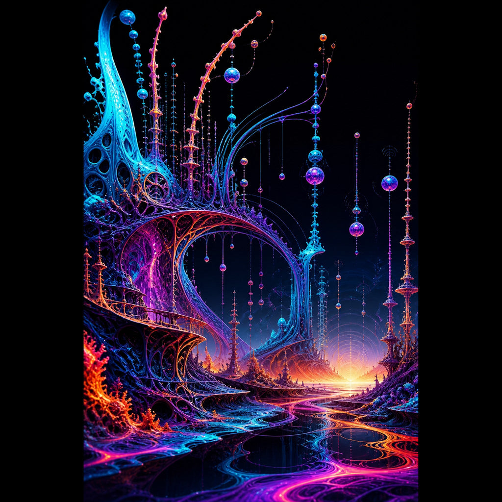 Original KOSVYRE cosmic transmissions piece titled Antenna Tide Basilica, prepared as an art print
