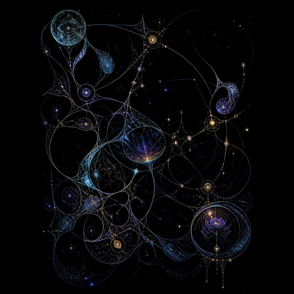 Original KOSVYRE astral ink piece titled Astral Ink Lattice, prepared as an art print