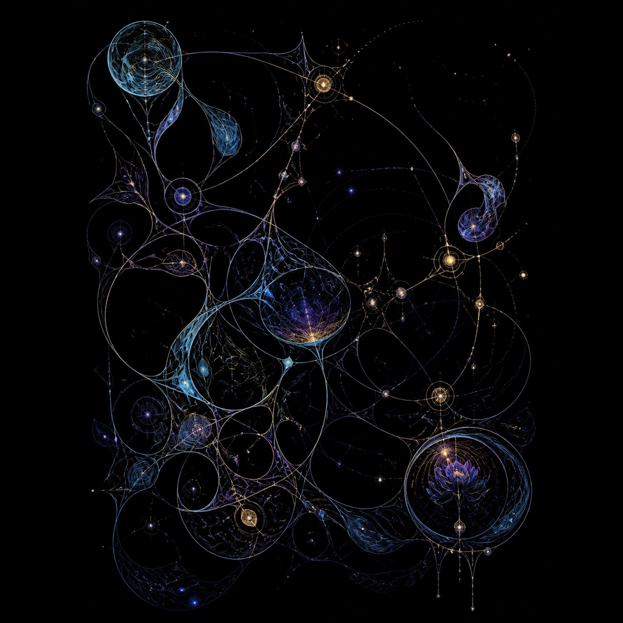 Original KOSVYRE astral ink piece titled Astral Ink Lattice, prepared as an art print