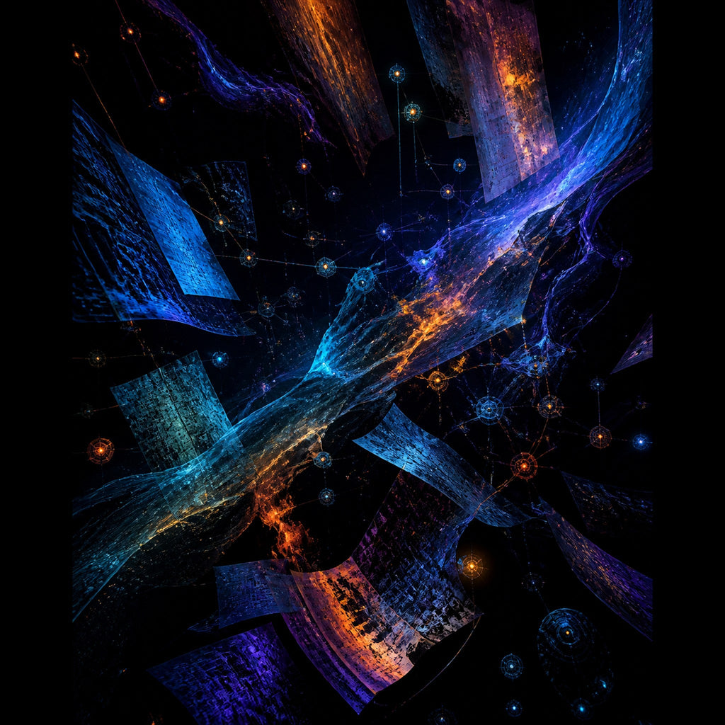 Original KOSVYRE cosmic transmissions piece titled Night Archive Weather, prepared as an art print