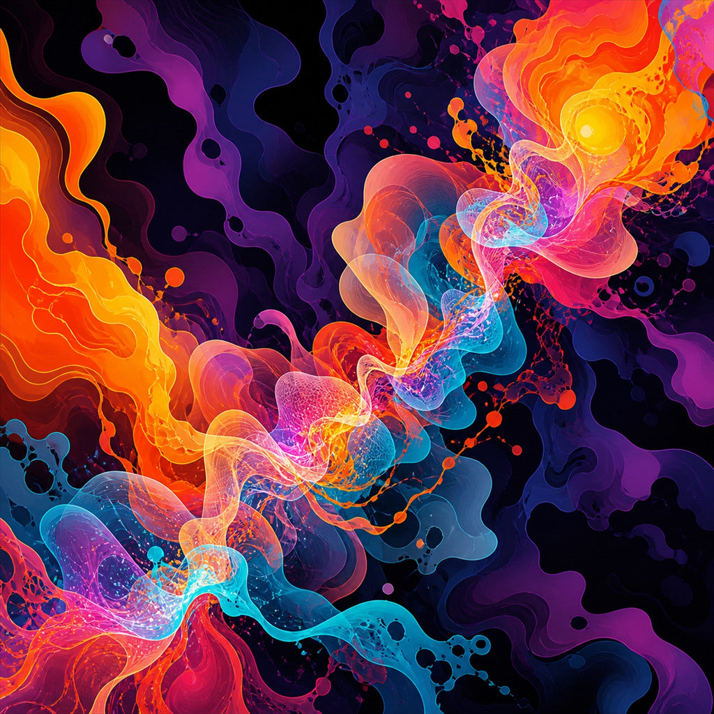 Original KOSVYRE abstract signal art piece titled Thermal Bloom Relay, prepared as an art print