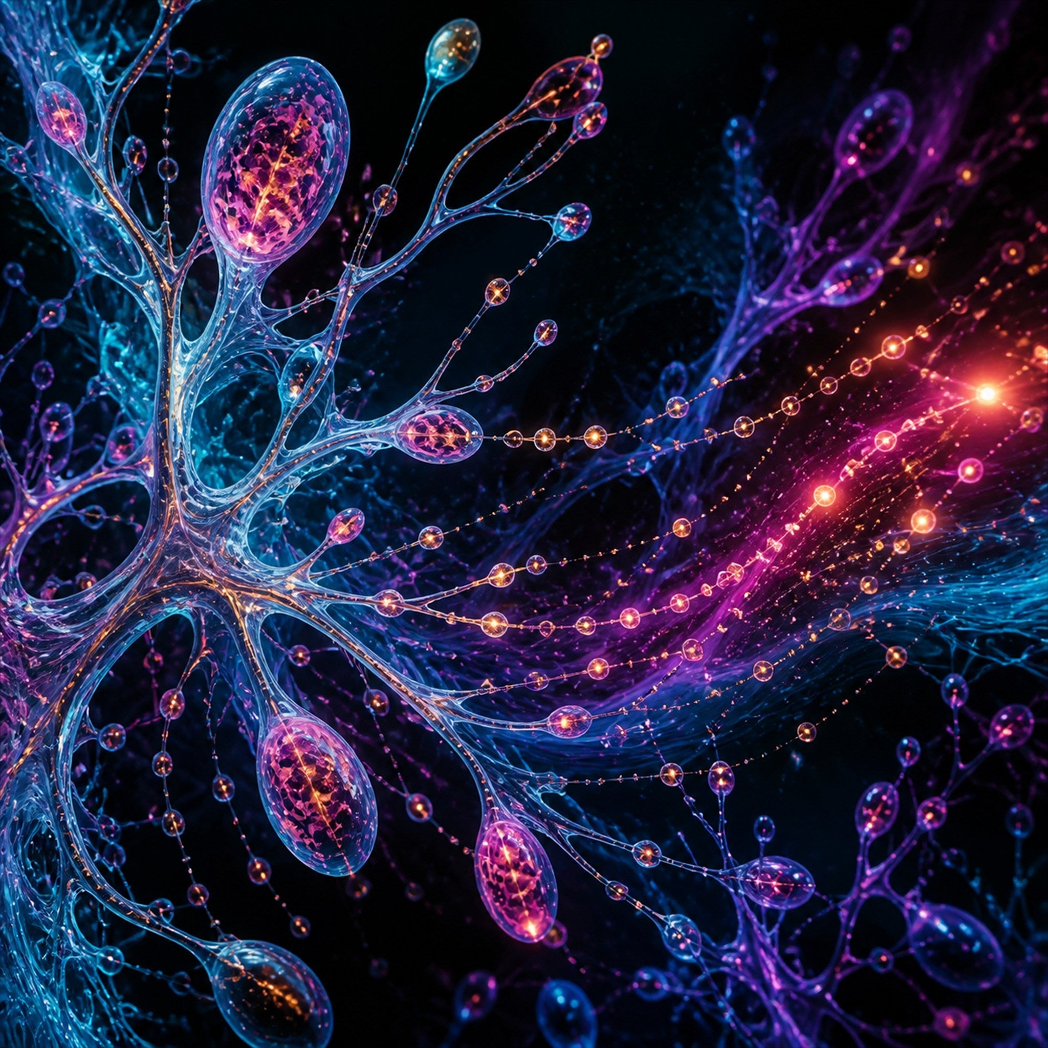 Original KOSVYRE alien botanical systems piece titled Pollen Signal Relay, prepared as an art print