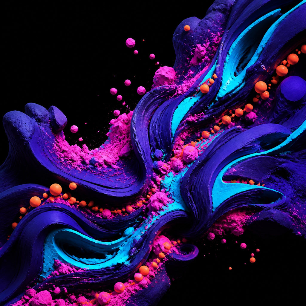 Original KOSVYRE abstract signal art piece titled Ultraviolet Clay Signal, prepared as an art print