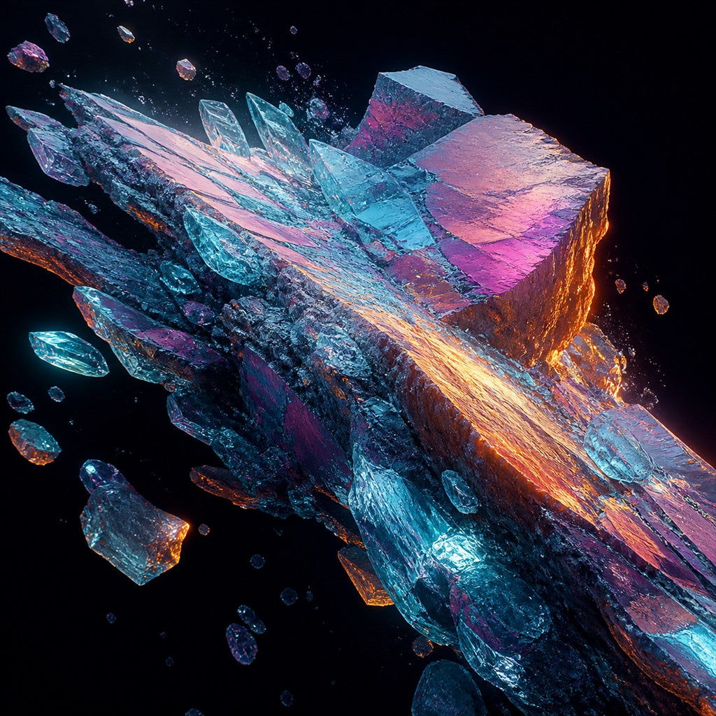 Original KOSVYRE crystalline organisms piece titled Lumen Quarry Drift, prepared as an art print