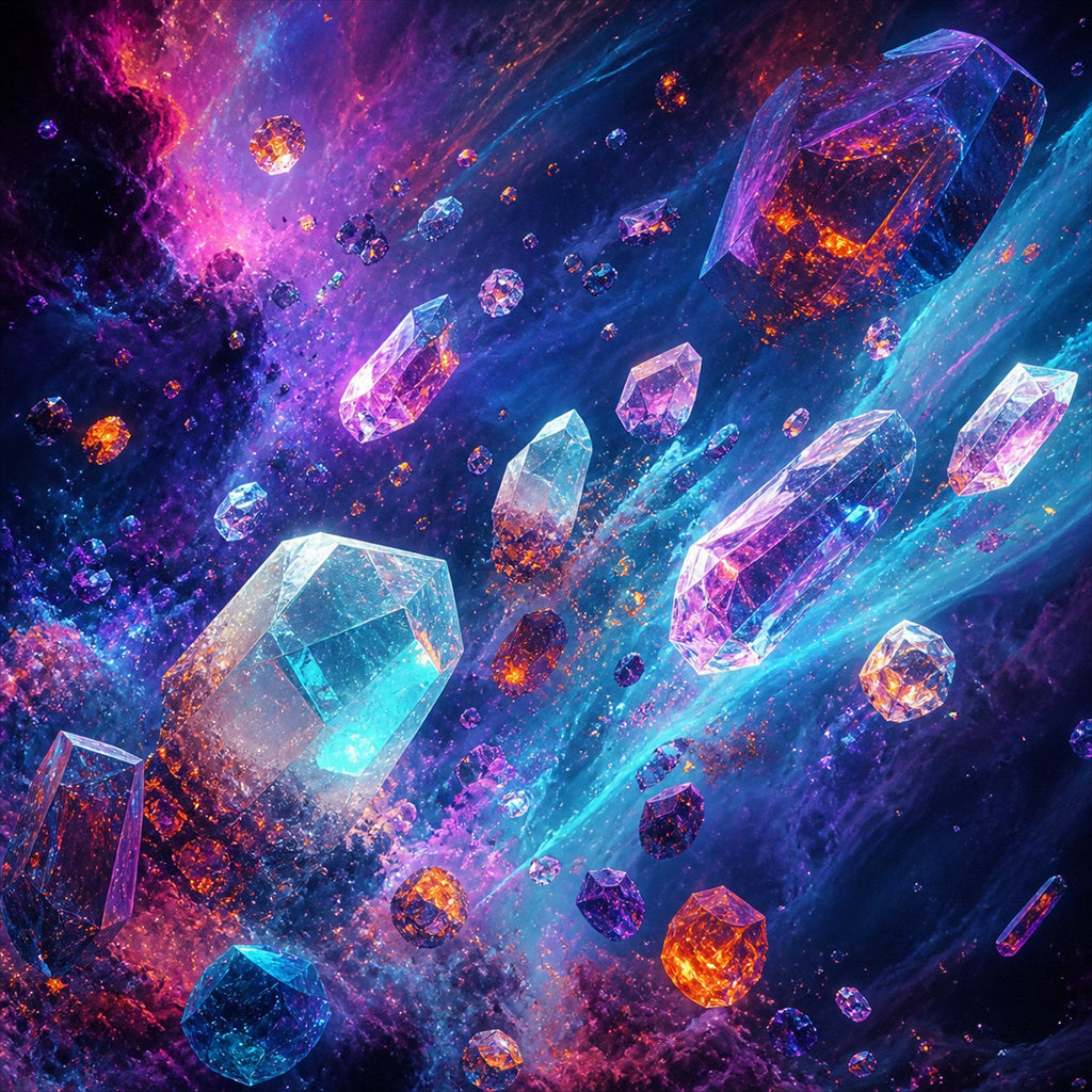 Original KOSVYRE crystalline organisms piece titled Peroxide Nebula Herd, prepared as an art print