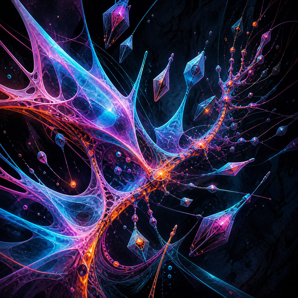 Original KOSVYRE alien botanical systems piece titled Null Meridian Bloom, prepared as an art print