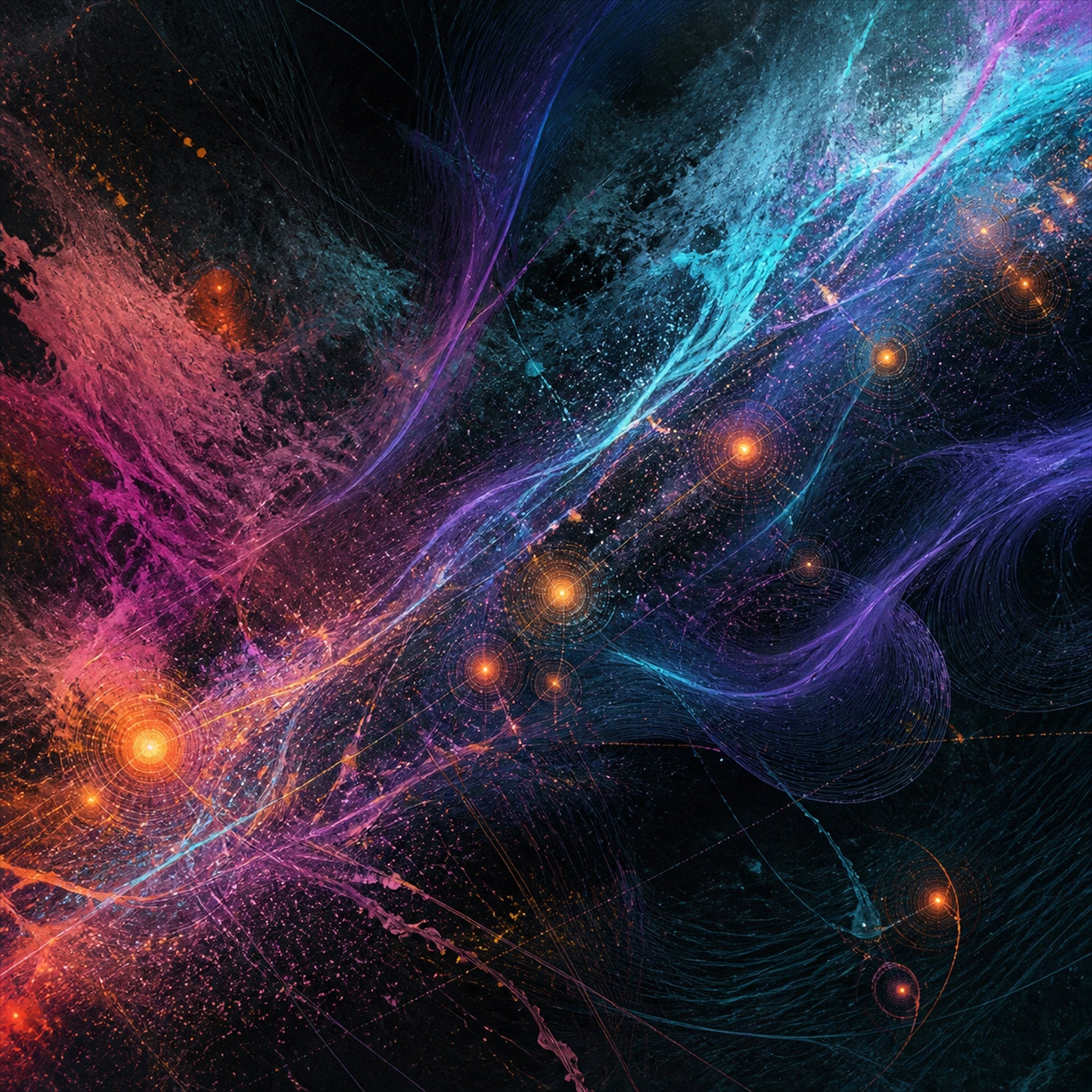 Original KOSVYRE cosmic transmissions piece titled Aurora Relay Pollen, prepared as an art print